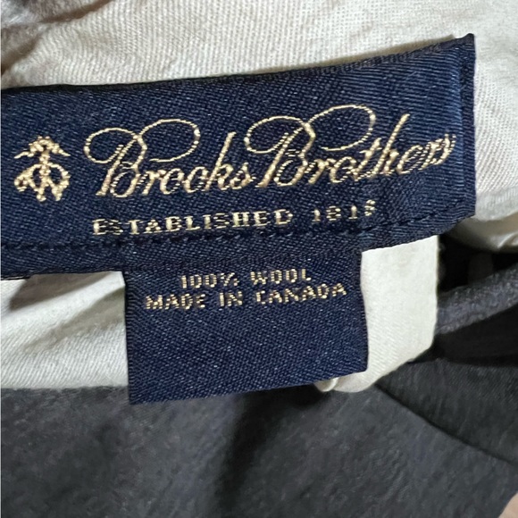 BROOKS BROTHERS -MENS TAILORED STRAIGHT SUIT PANTS 34W 30L TAN -NO FLAWS - Picture 2 of 2